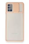 Mey İthalat®  Samsung Galaxy M51 Kılıf Palm Buzlu Kamera Sürgülü Silikon - Pembe