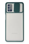 Mey İthalat®  Samsung Galaxy M51 Kılıf Palm Buzlu Kamera Sürgülü Silikon - Yeşil