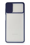 Mey İthalat®  Samsung Galaxy M51 Kılıf Palm Buzlu Kamera Sürgülü Silikon - Lacivert