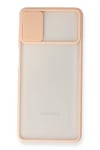 Mey İthalat®  Samsung Galaxy M51 Kılıf Palm Buzlu Kamera Sürgülü Silikon - Pembe