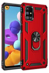 Mey İthalat®  Samsung Galaxy M51 Kılıf Sofya Yüzüklü Silikon Kapak - Kırmızı