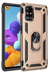 Mey İthalat®  Samsung Galaxy M51 Kılıf Sofya Yüzüklü Silikon Kapak - Gold