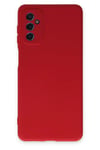 Mey İthalat®  Samsung Galaxy M52 5G Kılıf Nano içi Kadife Silikon - Kırmızı