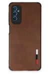 Mey İthalat®  Samsung Galaxy M52 5G Kılıf Loop Deri Silikon - Kahverengi