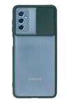 Mey İthalat®  Samsung Galaxy M52 5G Kılıf Palm Buzlu Kamera Sürgülü Silikon - Yeşil