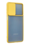 Mey İthalat®  Samsung Galaxy M52 5G Kılıf Palm Buzlu Kamera Sürgülü Silikon - Sarı