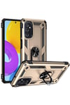 Mey İthalat®  Samsung Galaxy M52 5G Kılıf Sofya Yüzüklü Silikon Kapak - Gold