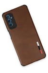 Mey İthalat®  Samsung Galaxy M52 5G Kılıf Loop Deri Silikon - Kahverengi