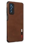 Mey İthalat®  Samsung Galaxy M52 5G Kılıf Loop Deri Silikon - Kahverengi