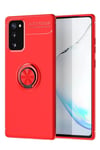 Mey İthalat®  Samsung Galaxy Note 20 Kılıf Range Yüzüklü Silikon - Kırmızı