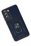 Mey İthalat®  Samsung Galaxy S21 FE Kılıf Pars Lens Yüzüklü Silikon - Lacivert
