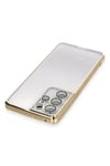 Mey İthalat®  Samsung Galaxy S21 Ultra Kılıf  Lensli Silikon - Gold