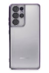 Mey İthalat®  Samsung Galaxy S21 Ultra Kılıf  Lensli Silikon - Mor