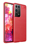 Mey İthalat®  Samsung Galaxy S21 Ultra Kılıf Auto Focus Kapak - Kırmızı