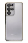 Mey İthalat®  Samsung Galaxy S21 Ultra Kılıf  Lensli Silikon - Gold