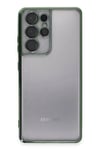 Mey İthalat®  Samsung Galaxy S21 Ultra Kılıf  Lensli Silikon - Yeşil