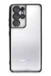 Mey İthalat®  Samsung Galaxy S21 Ultra Kılıf  Lensli Silikon - Siyah