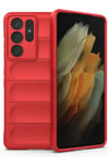 Mey İthalat®  Samsung Galaxy S21 Ultra Kılıf Optimum Silikon - Kırmızı