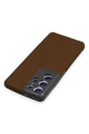 Mey İthalat®  Samsung Galaxy S21 Ultra Kılıf Loop Deri Silikon - Kahverengi