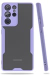 Mey İthalat®  Samsung Galaxy S21 Ultra Kılıf Platin Silikon - Lila