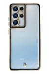 Mey İthalat®  Samsung Galaxy S21 Ultra Kılıf Liva Lens Silikon - Siyah