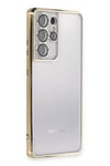 Mey İthalat®  Samsung Galaxy S21 Ultra Kılıf  Lensli Silikon - Gold