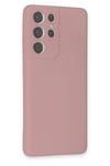Mey İthalat®  Samsung Galaxy S21 Ultra Kılıf Nano içi Kadife Silikon - Pudra