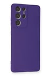 Mey İthalat®  Samsung Galaxy S21 Ultra Kılıf Nano içi Kadife Silikon - Mor