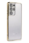 Mey İthalat®  Samsung Galaxy S21 Ultra Kılıf  Lensli Silikon - Gold