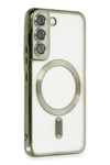 Mey İthalat®  Samsung Galaxy S22 Kılıf Kross Magneticsafe Kapak - Koyu Yeşil