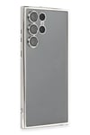Mey İthalat®  Samsung Galaxy S22 Ultra Kılıf  Lensli Silikon - Gümüş