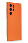 Mey İthalat®  Samsung Galaxy S22 Ultra Kılıf Nano içi Kadife Silikon - Turuncu