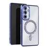 Mey İthalat®  Samsung Galaxy S23 FE Joke Simli Magneticsafe Kılıf - Mavi
