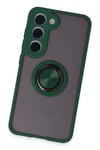 Mey İthalat®  Samsung Galaxy S23 Kılıf Montreal Yüzüklü Silikon Kapak - Yeşil
