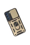 Mey İthalat®  Samsung Galaxy S23 Kılıf Pars Lens Yüzüklü Silikon - Gold