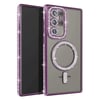 Mey İthalat®  Samsung Galaxy S23 Ultra Joke Simli Magneticsafe Kılıf - Derin Mor