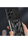 Mey İthalat®  Samsung Galaxy S23 Ultra Kılıf Pars Lens Yüzüklü Silikon - Kırmızı