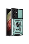 Mey İthalat®  Samsung Galaxy S23 Ultra Kılıf Pars Lens Yüzüklü Silikon - Yeşil