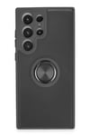 Mey İthalat®  Samsung Galaxy S23 Ultra Kılıf Montreal Yüzüklü Silikon Kapak - Siyah