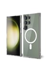 Mey İthalat®  Samsung Galaxy S23 Ultra Kılıf Magneticsafe Şeffaf Silikon - Şeffaf