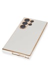 Mey İthalat®  Samsung Galaxy S23 Ultra Kılıf Volet Silikon - Beyaz
