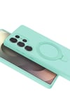 Mey İthalat®  Samsung Galaxy S23 Ultra Regal Magsafe Standlı Kapak - Su Yeşili