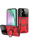Mey İthalat®  Samsung Galaxy S24 FE Kılıf Joy Lens Standlı Kapak - Kırmızı