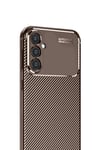 Mey İthalat®  Samsung Galaxy S24 FE Kılıf Auto Focus Karbon Kapak - Kahverengi