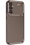Mey İthalat®  Samsung Galaxy S24 FE Kılıf Auto Focus Karbon Kapak - Kahverengi