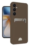 Mey İthalat®  Samsung Galaxy S24 FE Kılıf Kelvin Kartvizitli Silikon - Kahverengi