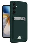 Mey İthalat®  Samsung Galaxy S24 FE Kılıf Kelvin Kartvizitli Silikon - Koyu Yeşil