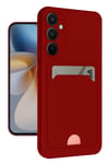 Mey İthalat®  Samsung Galaxy S24 FE Kılıf Kelvin Kartvizitli Silikon - Kırmızı