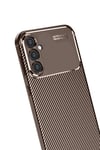 Mey İthalat®  Samsung Galaxy S24 FE Kılıf Auto Focus Karbon Kapak - Kahverengi