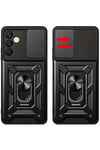Mey İthalat®  Samsung Galaxy S24 FE Pars Lens Yüzüklü Silikon - Kırmızı